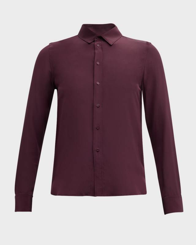 Gaia Silk Button-Front Shirt
